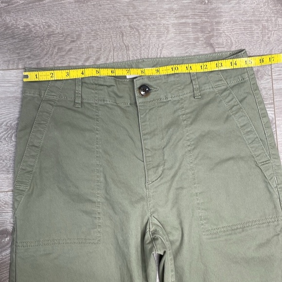 NWOT Loft High Rise Wide Leg Crop Chino Pant Green 4 - Picture 8 of 15